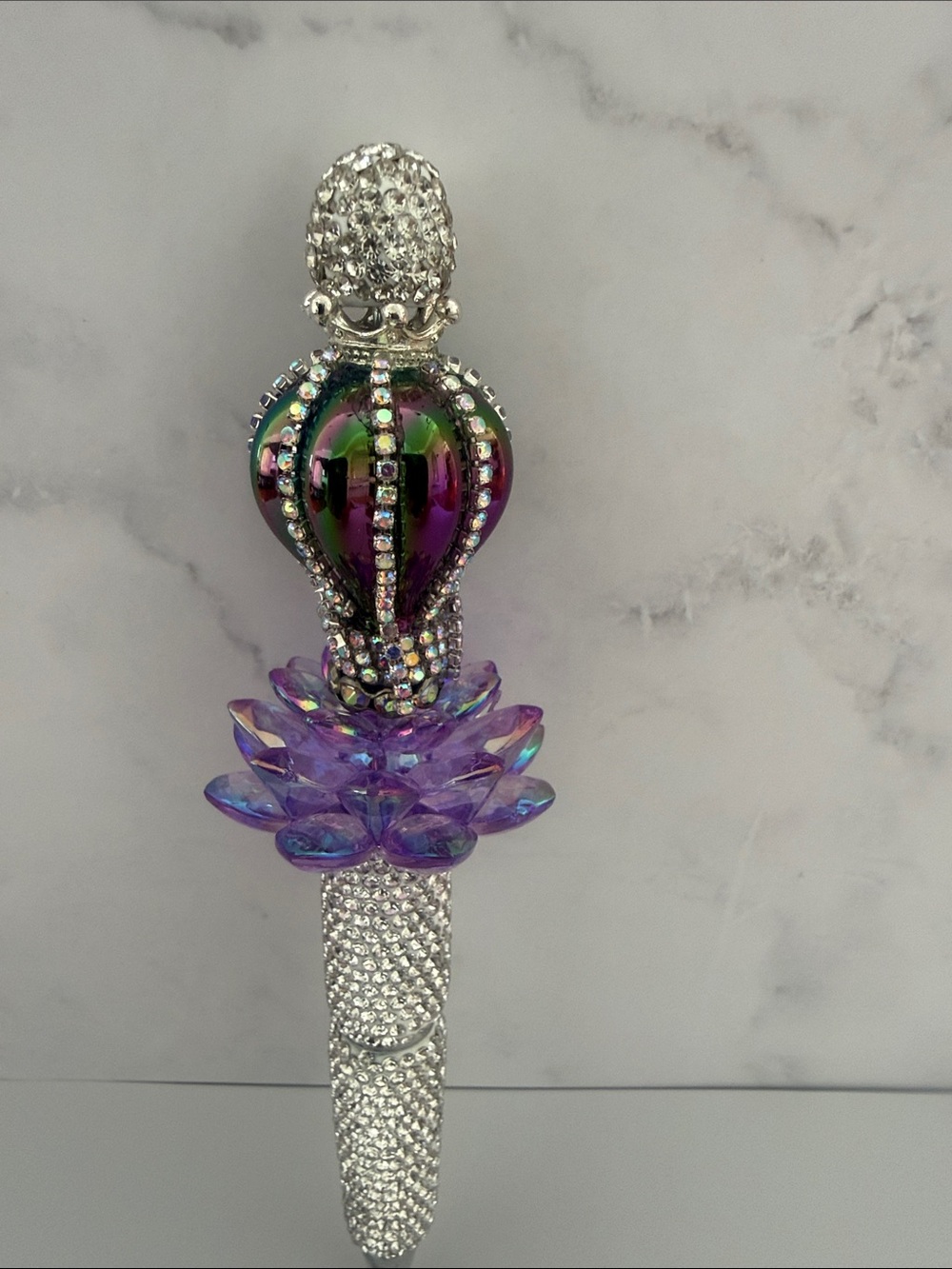 🪷 Beautiful Rhinestone Lotus Ballon Pen ⭐️❇️ Ink Refill - Picture 2 of 2